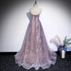 Tube Top Evening Dress Female Purple Trailing Dress