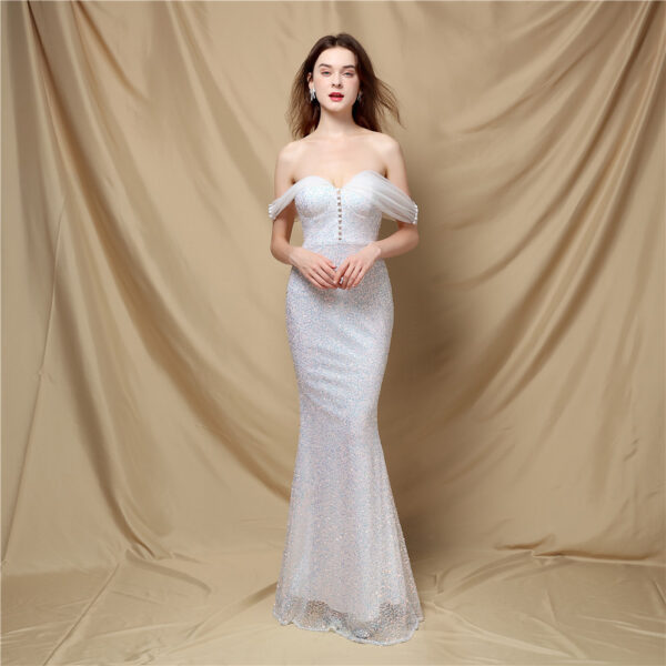 Women's Elegant Banquet Classic Mermaid Velvet Evening Dress