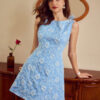 Floral Jacquard Sleeveless Dress French Minimalist Style Women's Summer Dress