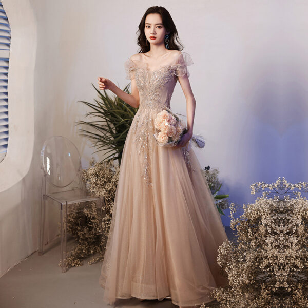 Banquet Host Small Evening Dress Women's Slim Bridesmaid Dress