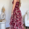 Elegant Floral Ruffled Suspender Dress