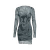 Mesh Halter Print Bodycon Dress Two-piece Set