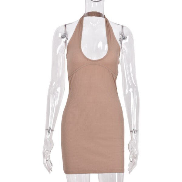 Women's Hollow-out Backless Halter Bodycon Dress