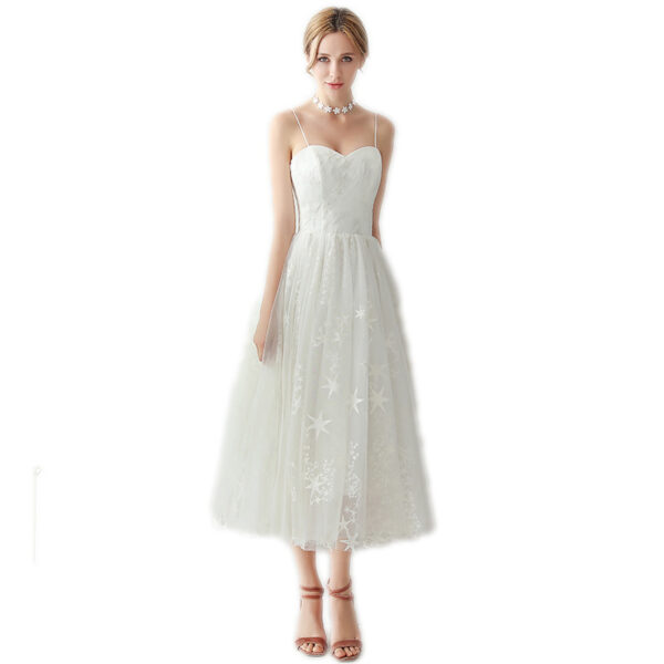 Ladies Wedding Banquet White Evening Dress