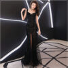 fishtail long sequin evening dress women