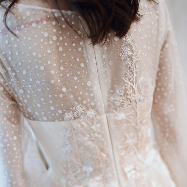 Women's Champagne Light Luxury Long Sleeve Banquet Evening Dress