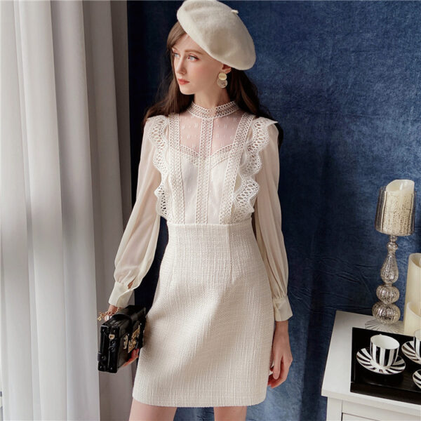 Design niche lace dress with gentle wind and luxury