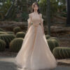 Off Shoulder High End Banquet Evening Dress