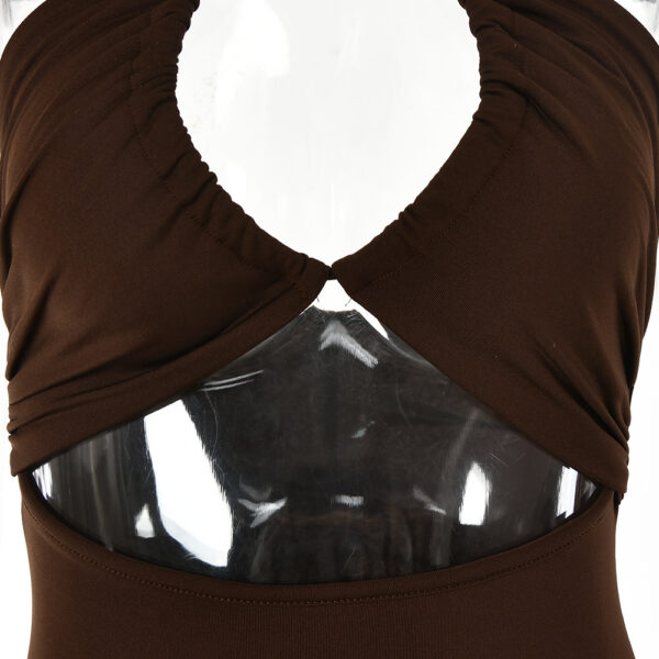 HLight Luxury Temperament  Chest Hollow Out Back Halter Dress