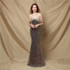 Women's Elegant Banquet Classic Mermaid Velvet Evening Dress