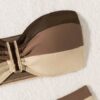 Women's Two-piece Coffee Colored Bikini Swimsuit Strapless Fashion Quick Drying