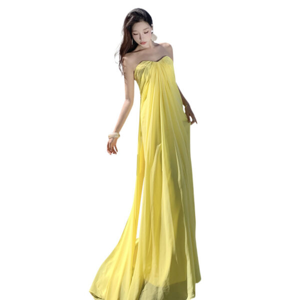 Elegant Chiffon Tube Top Dress