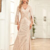 Gold Sequin Slim Fishtail Bridesmaid Banquet Evening Dress