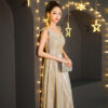 Banquet Evening Dress Women's Suspenders Starry Sky