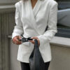 Sexy White Backless Blazer
