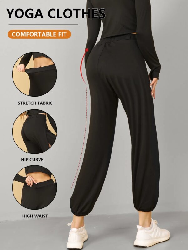 High Slit Boho Harem Yoga Pants For Women Flowy, Trendy & Comfortable