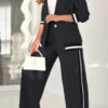 Wide Leg High Waist Trousers Female Commuting Office Outfit