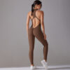Solid Beauty-back Long Pants Bodysuit Women Sports Clothing