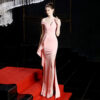 French Temperament Socialite Banquet Fishtail Sexy One-shoulder Evening Dress Female