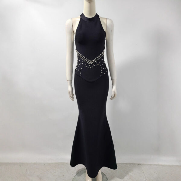 Evening Dress Rhinestone Banquet Bandage Fishtail Dress