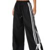 Three Bars Drawstring Cuffed Straight Casual Extended Sports Trousers