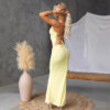 Backless Cross Tie Low Waist Bodycon Maxi Dress