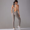 Solid Beauty-back Long Pants Bodysuit Women Sports Clothing