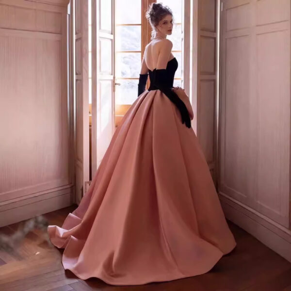 High-end Evening Dress Black Bow Princess Dress Engagement