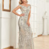 European And American Slim Elastic Fishtail Banquet Evening Dress