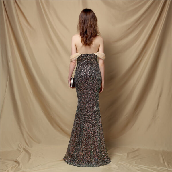 Women's Elegant Banquet Classic Mermaid Velvet Evening Dress