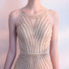 Champagne Goldfish Tail Banquet Evening Dress