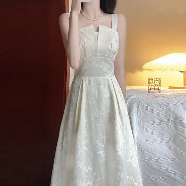 Women's Suspender Evening Dress Three-dimensional Jacquard Techniques Dress