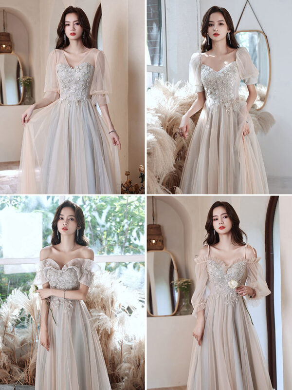 Sisters Group Banquet Slimming Girlfriends Clothes Bridesmaid Group Plump Girls Evening Dress