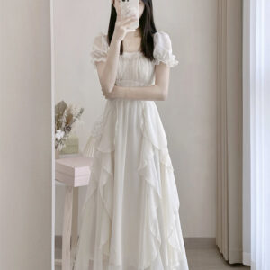 French White Luxury Fairy Dress Girl