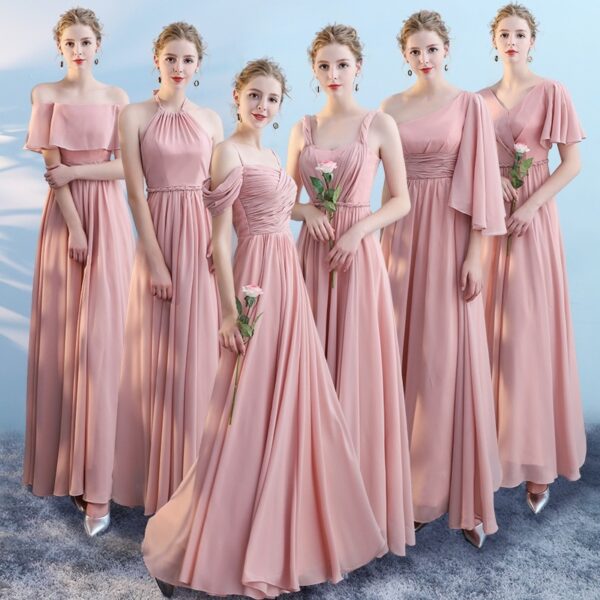 Host Dinner Bridesmaid Group Chiffon Bridesmaid Dress