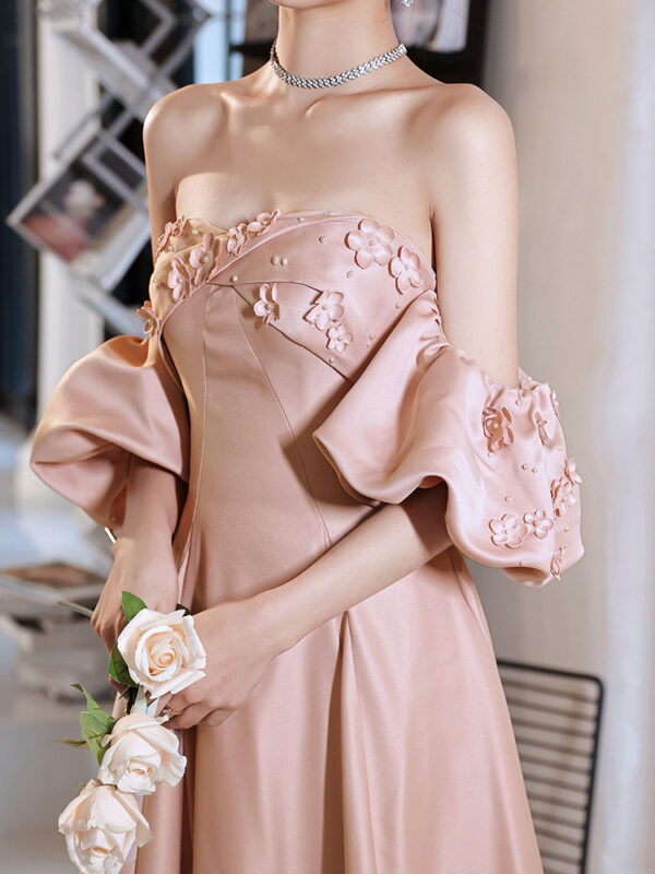 Tube Top Ladies Banquet Long Host Art Examination Evening Dress