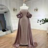 Dried Rose High-end Elegant Beaded Fishtail Annual Party Banquet Host Luxury Dress