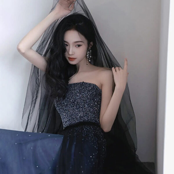 Light Luxury Minority Performance Strapless Dress Host