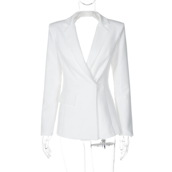 Sexy White Backless Blazer