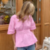 Backless Short Sleeve T-shirt With Back-tied Design Fashion Bat Sleeve Top