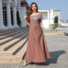 Muslim Women's Light Luxury Sequined Robe Dress