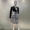 Luxury Rhinestone Tassel Sexy Cutout Suit Dress