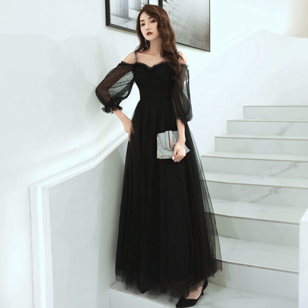 Banquet Evening Dress Princess Strap Yellow Forest Style