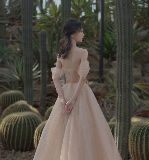Off Shoulder High End Banquet Evening Dress