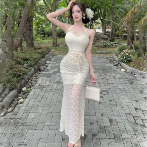 Pure Desire Style Lace Halter Dress Female Summer Light Luxury