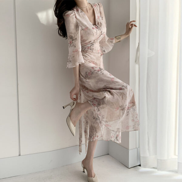 Elegant Waist Slimming Long Dress