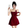Elegant Solid-color Strapless Dress