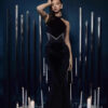 Evening Dress Rhinestone Banquet Bandage Fishtail Dress