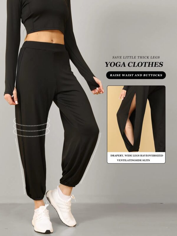 High Slit Boho Harem Yoga Pants For Women Flowy, Trendy & Comfortable