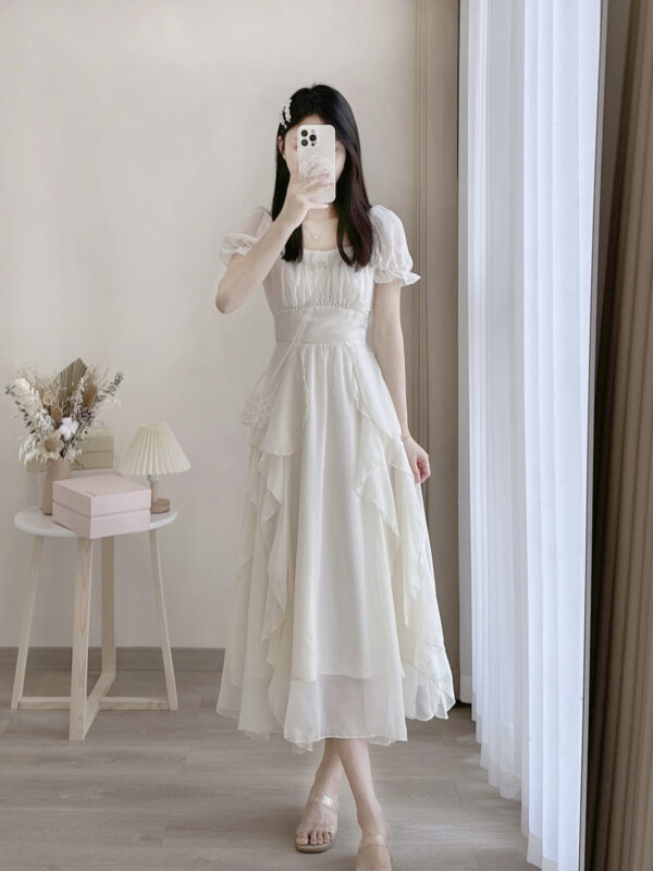 French White Luxury Fairy Dress Girl